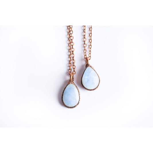 Rainbow Moonstone June Birthstone Electroformed Necklace - Wild Luxe Boutique