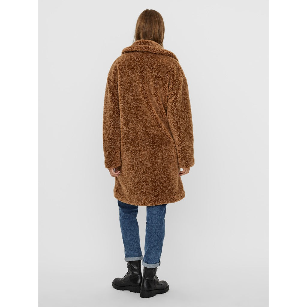 Vero Moda Tobacco Brown Teddy Coat - Wild Luxe Boutique