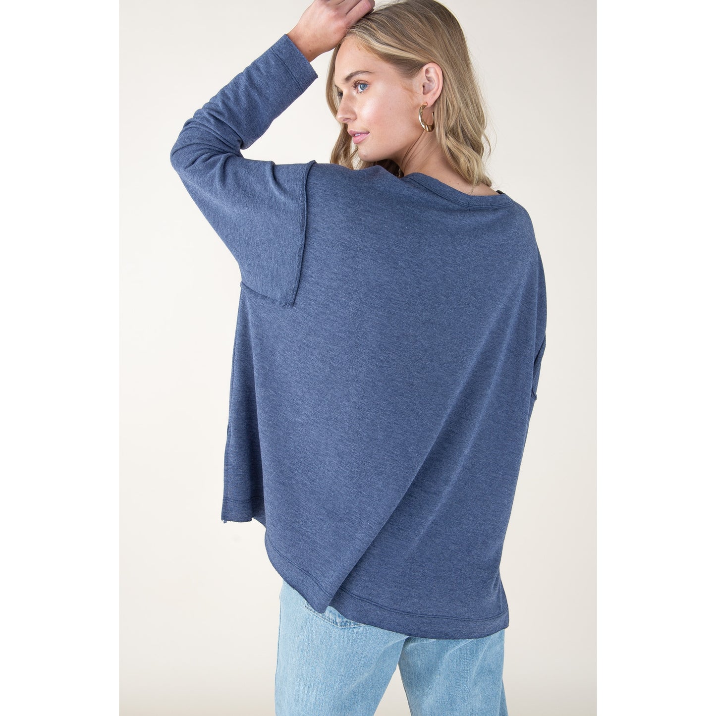 Navy Animal Print Pocket Top - Wild Luxe Boutique