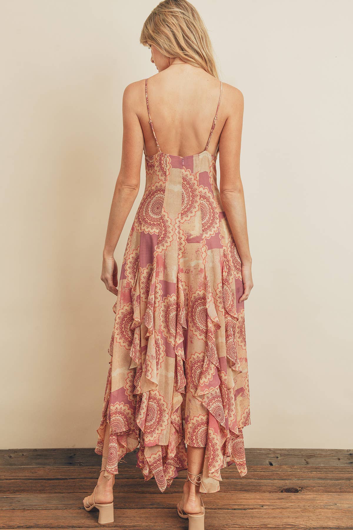Breathless Frilled Handkerchief Hem Dress