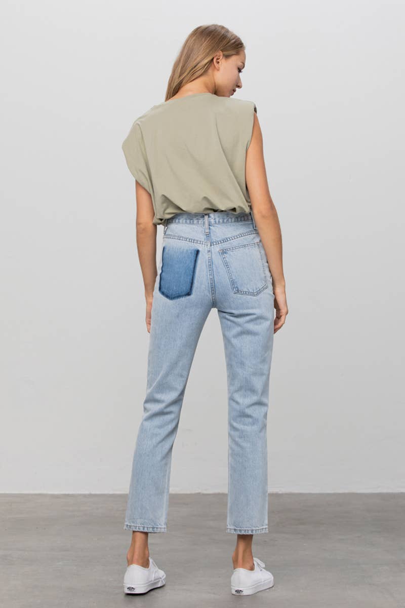 Ivy High Waist Ripped Tapered Jeans