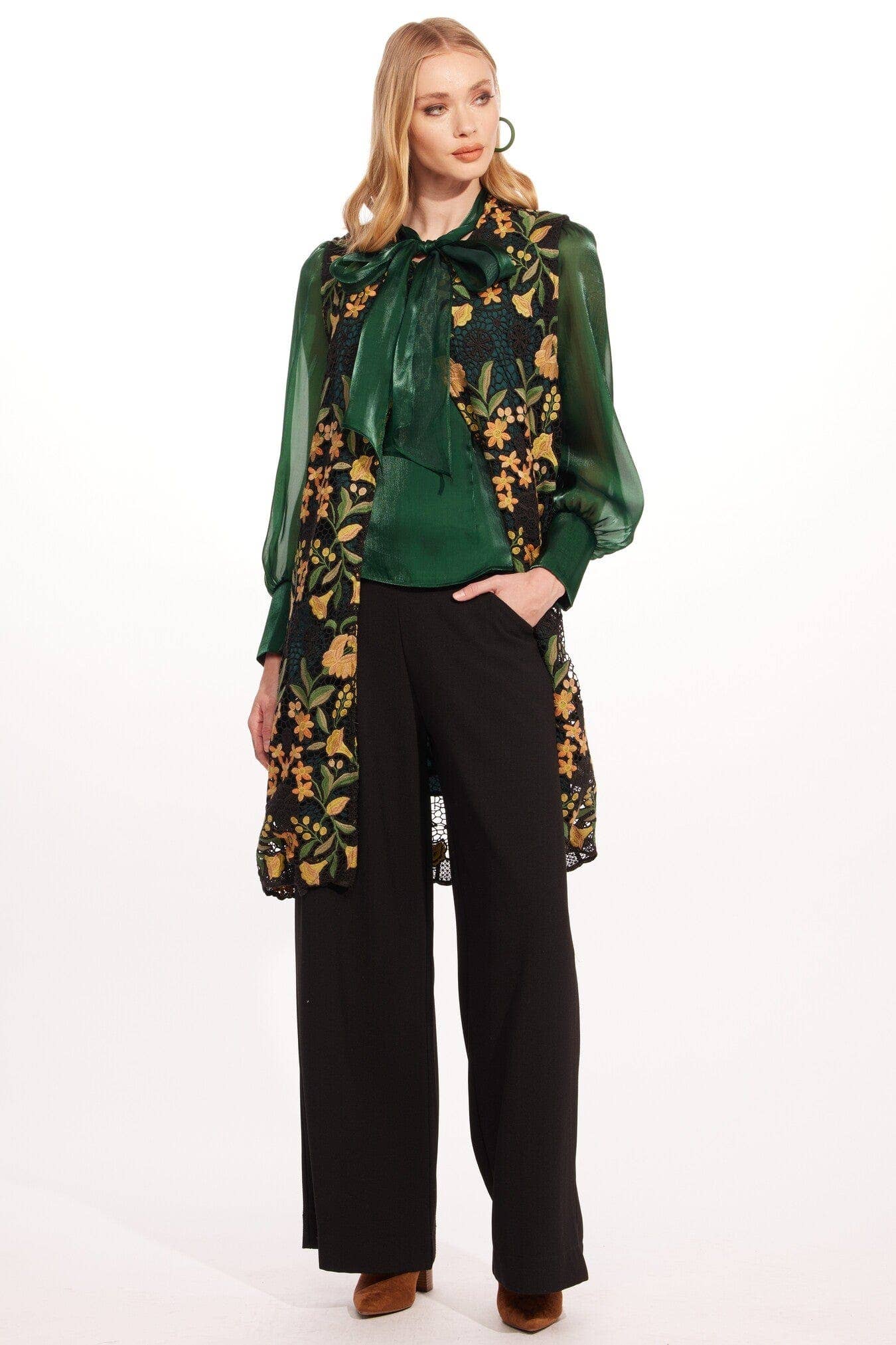 Eva Franco Verdi Vest - Harvest Bloom