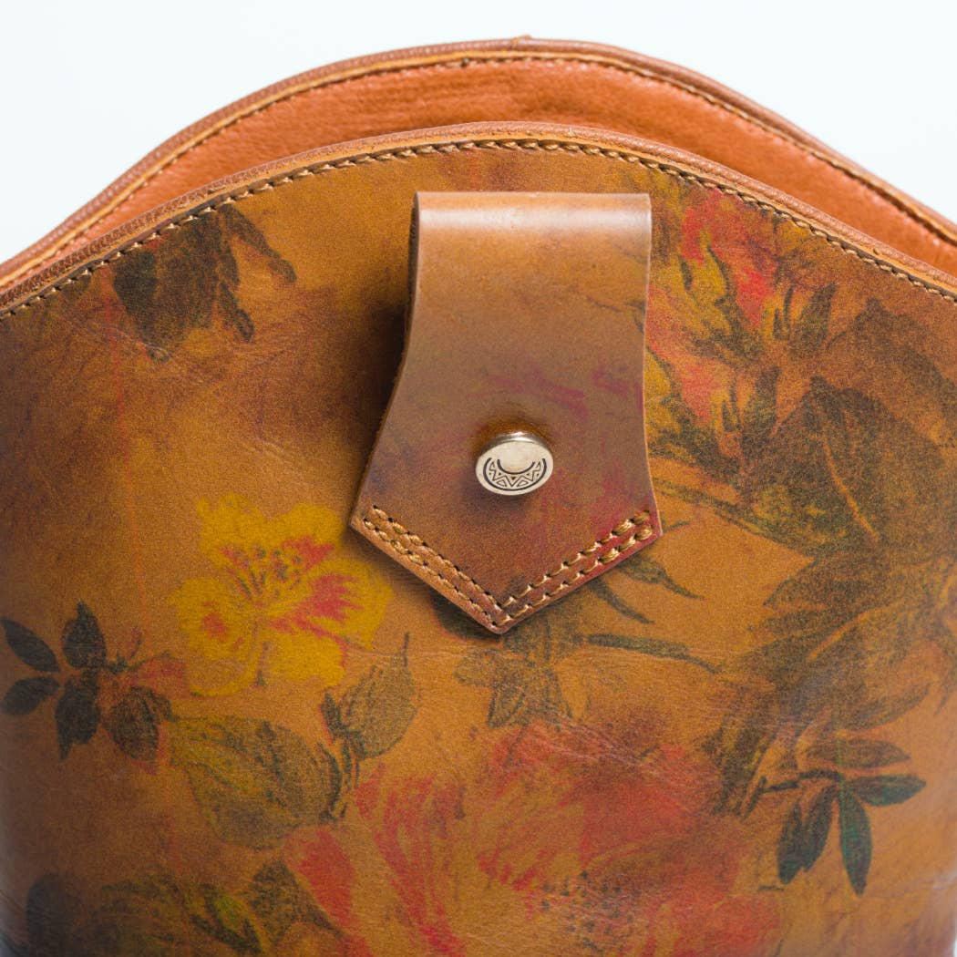 Santa Monica Tan Roses Leather Boots