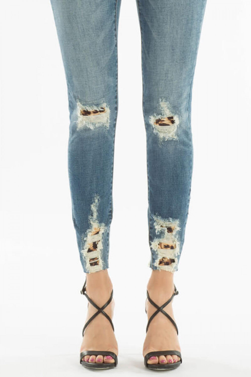 Lily Leopard Detail Skinny Jeans - Wild Luxe Boutique