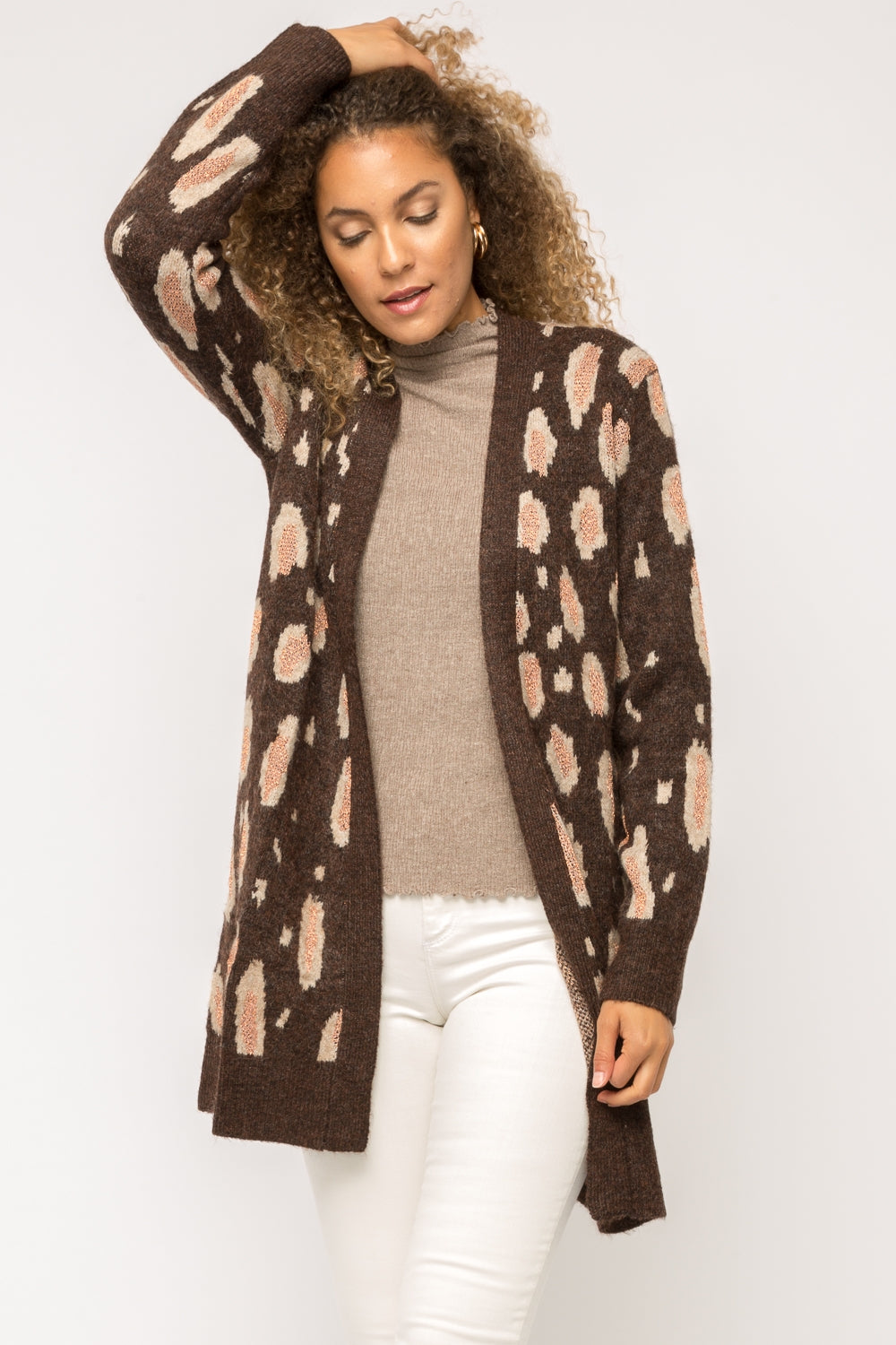 Leopard Mix Lurex Cardigan Sweater - Wild Luxe Boutique
