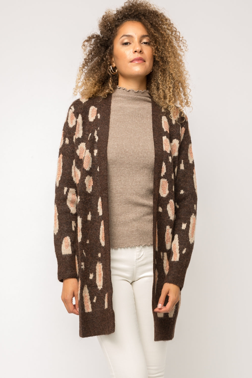 Leopard Mix Lurex Cardigan Sweater - Wild Luxe Boutique