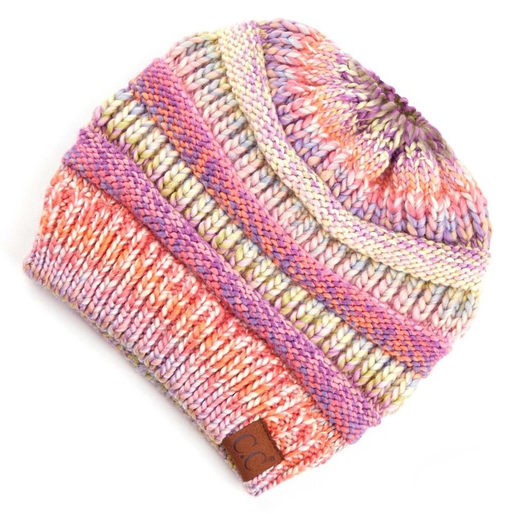 Rose Mix Multi-Color Messy Bun Beanie - Wild Luxe Boutique