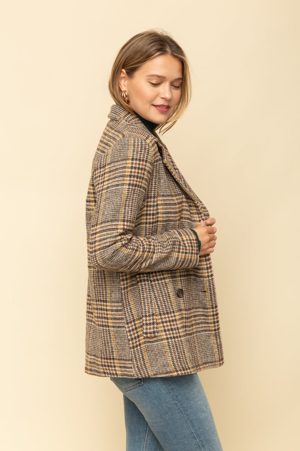 Plaid Double Breasted Jacket - Wild Luxe Boutique