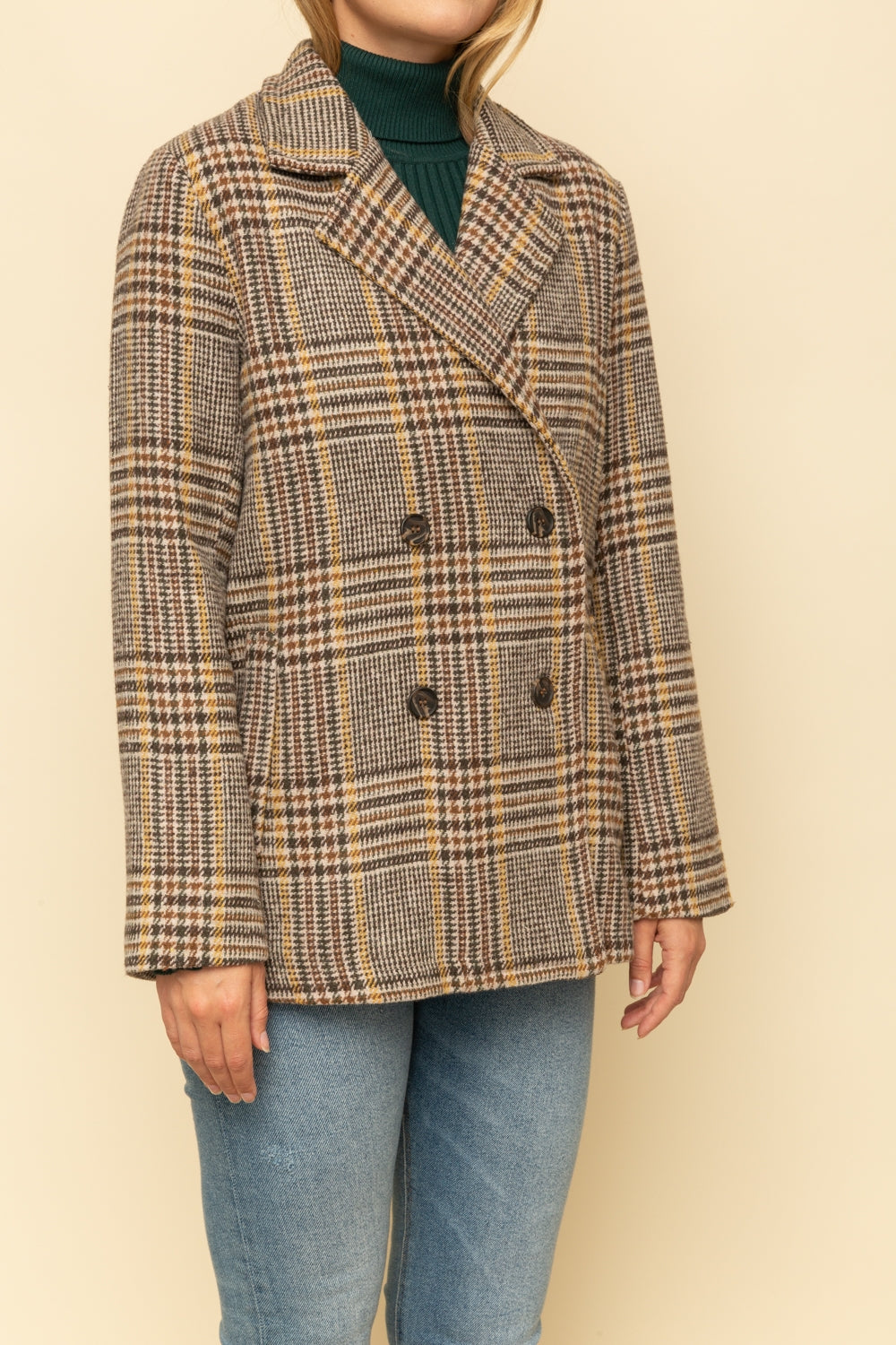 Plaid Double Breasted Jacket - Wild Luxe Boutique