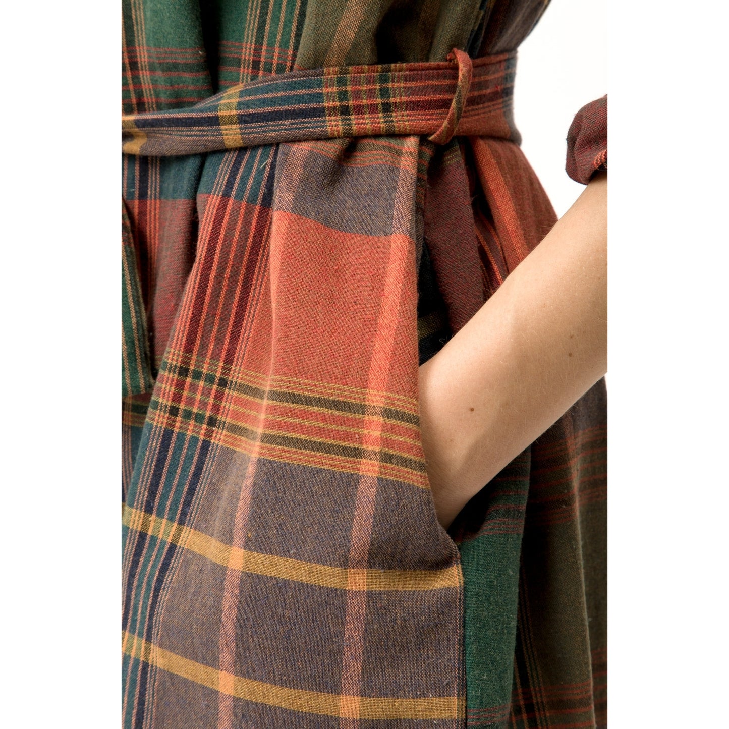 Plaid Waist Tie Mini Shirt Dress - Wild Luxe Boutique