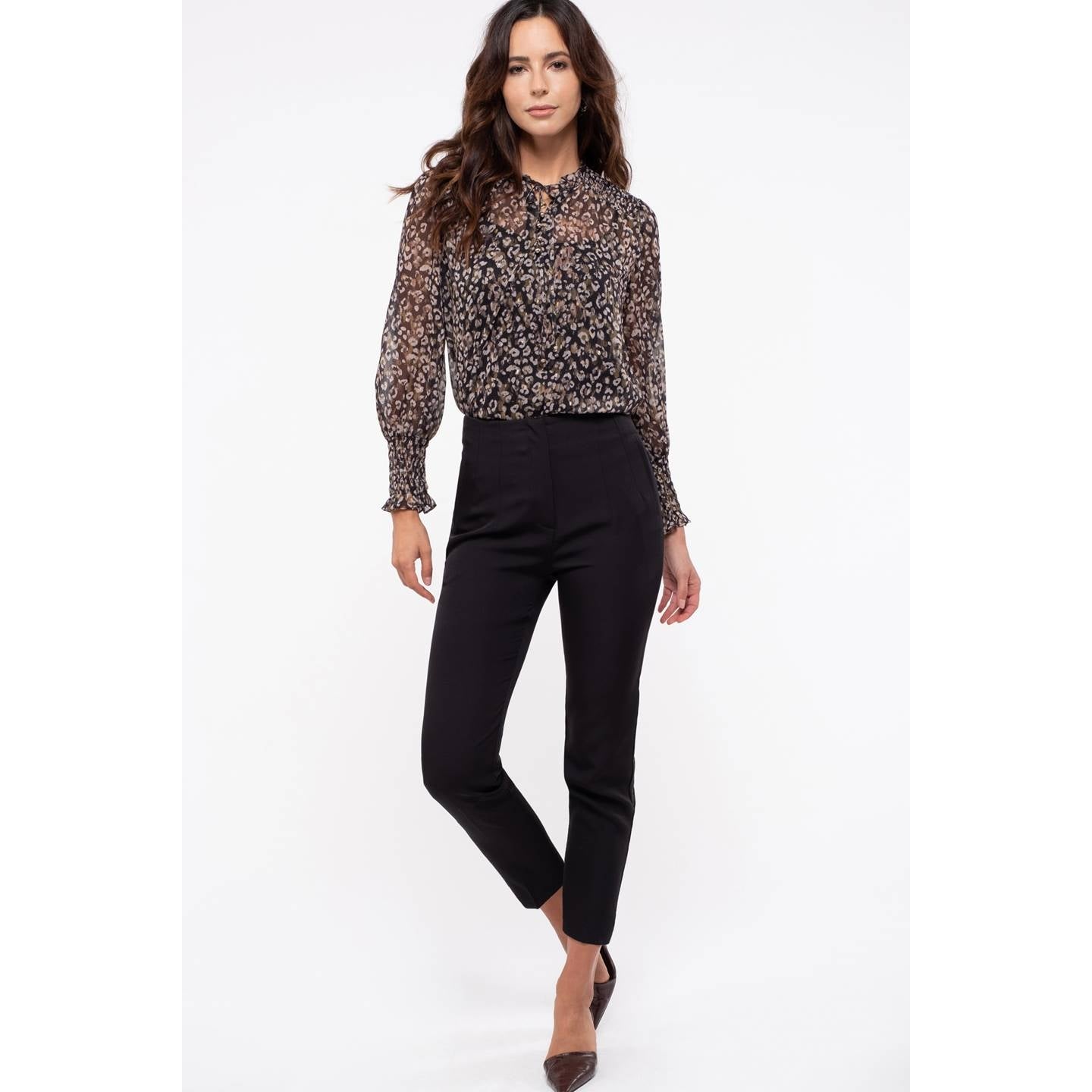 Black Sheer Leopard Print Blouse - Wild Luxe Boutique
