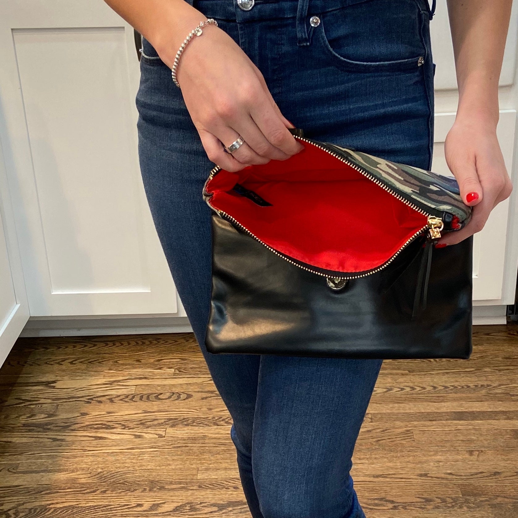 Fold Over Camo Clutch - Wild Luxe Boutique