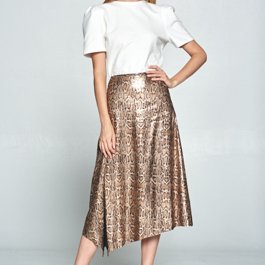 Snake Sequin Print Skirt - Wild Luxe Boutique