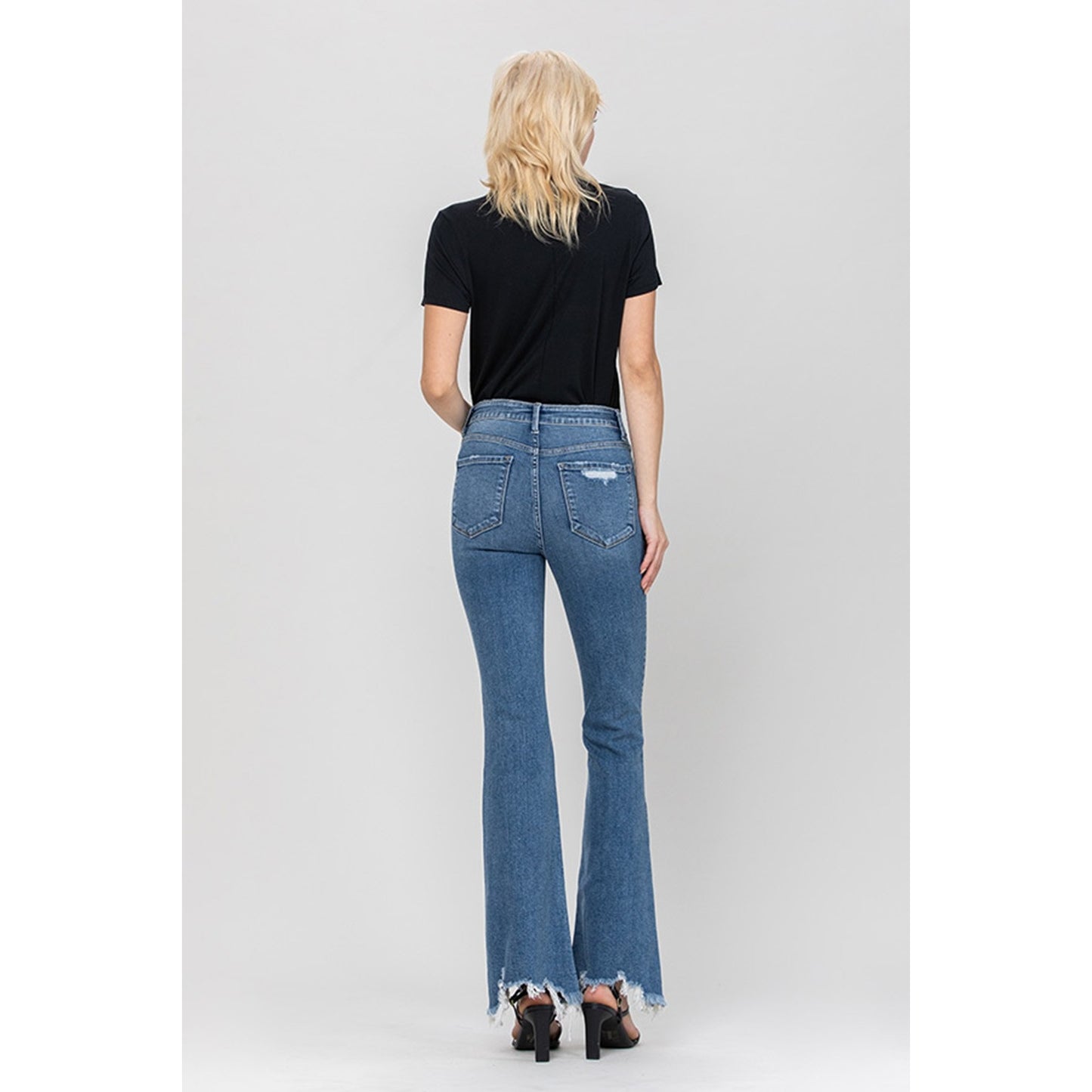 Serenity High Waisted Distressed Flare Jeans - Wild Luxe Boutique