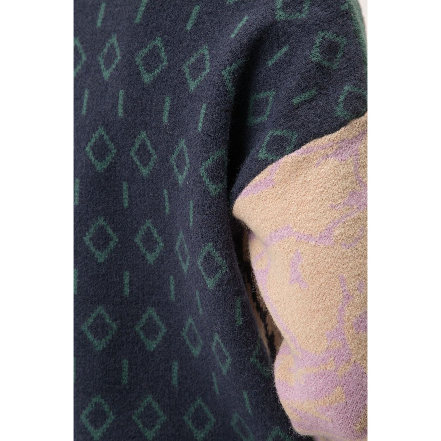 Floral Colorblock Navy Mix Sweater - Wild Luxe Boutique