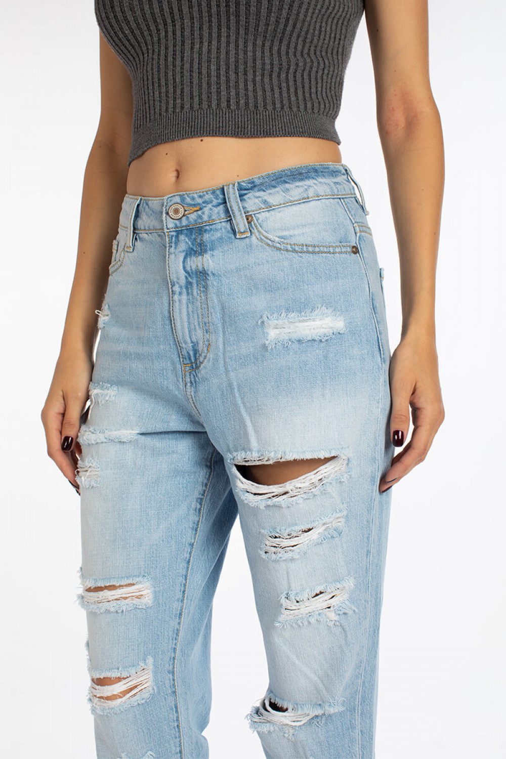 Ella High-Rise Boyfriend Jeans - Wild Luxe Boutique
