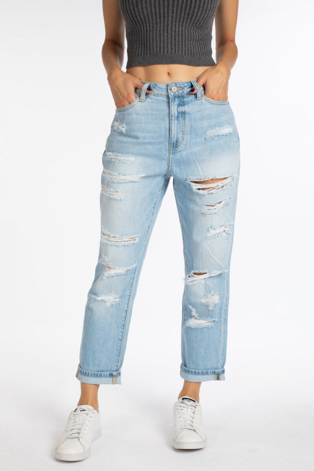 Ella High-Rise Boyfriend Jeans - Wild Luxe Boutique