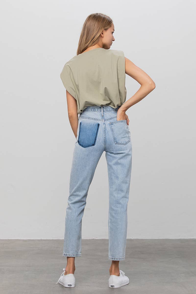 Ivy High Waist Ripped Tapered Jeans