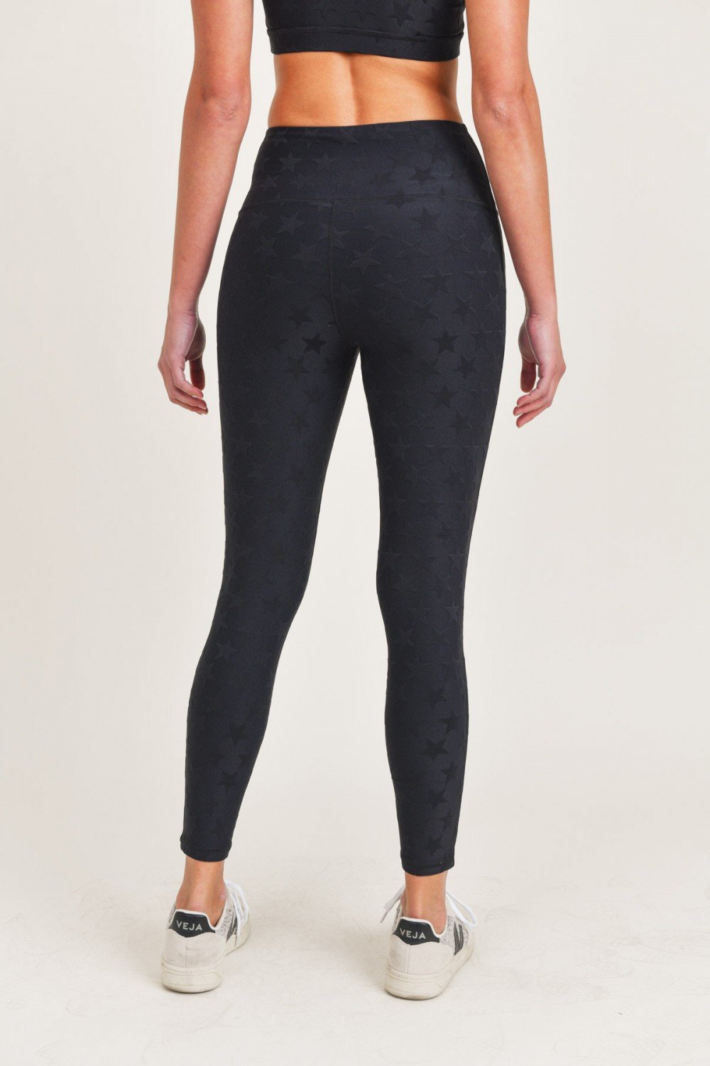 Mono B Textured Star Jacquard High Waist Leggings - Wild Luxe Boutique