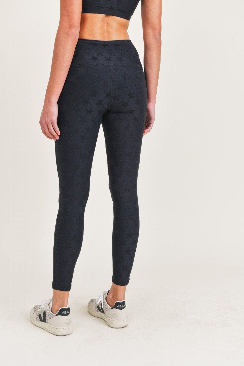 Mono B Textured Star Jacquard High Waist Leggings - Wild Luxe Boutique