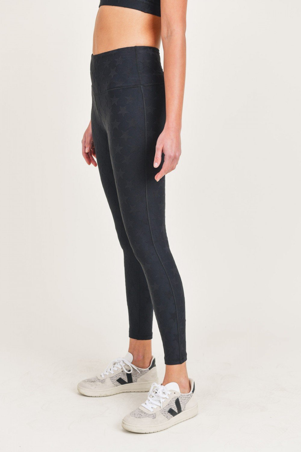 Mono B Textured Star Jacquard High Waist Leggings - Wild Luxe Boutique