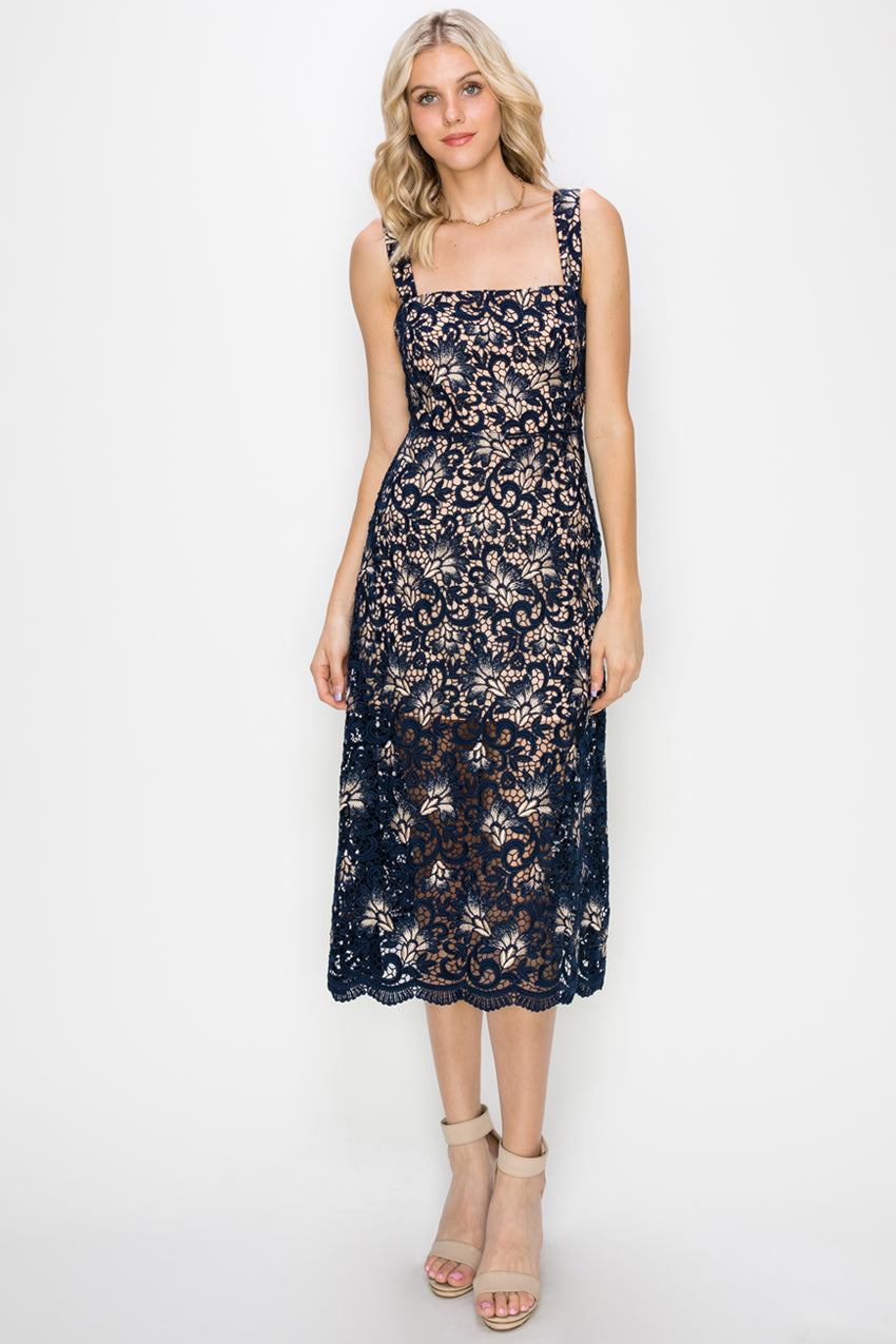 Adelyn Rae Raina - Robe midi bicolore thé