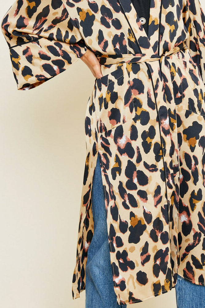 Leopard Kimono Duster - Wild Luxe Boutique