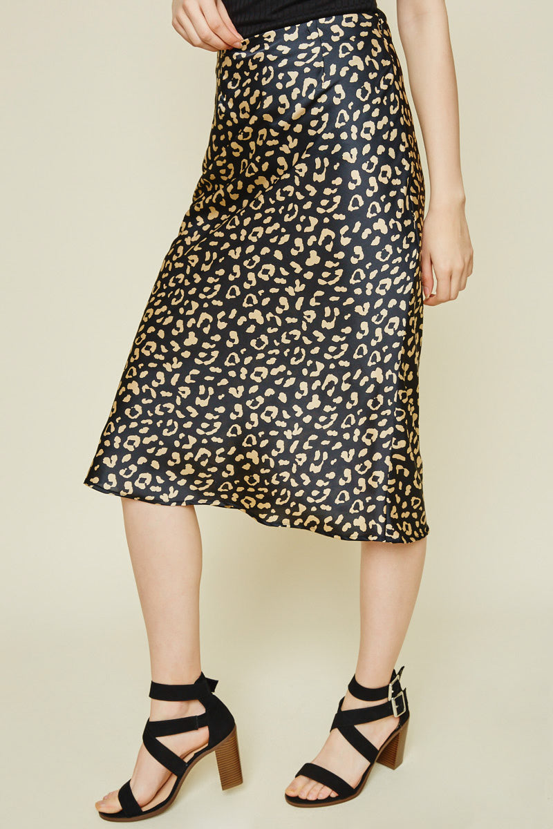 Leopard Midi Slip Skirt - Wild Luxe Boutique