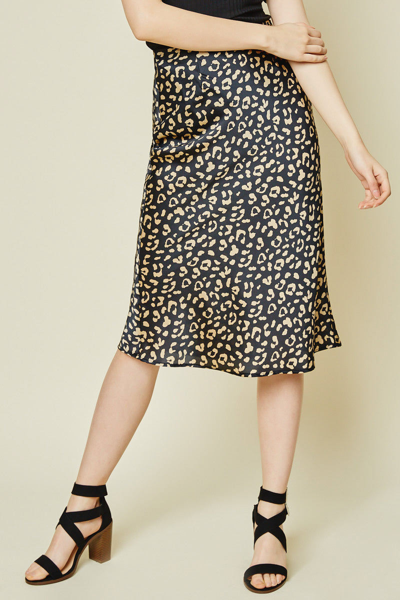 Leopard Midi Slip Skirt - Wild Luxe Boutique