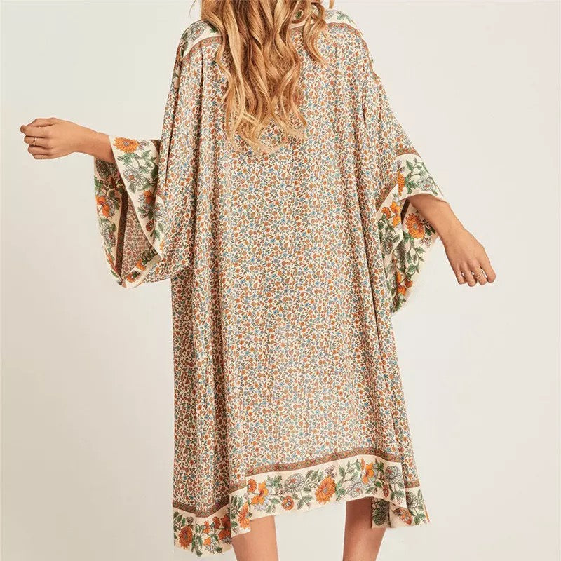 Floral Ditsy Print Bohemian Kimono - Wild Luxe Boutique