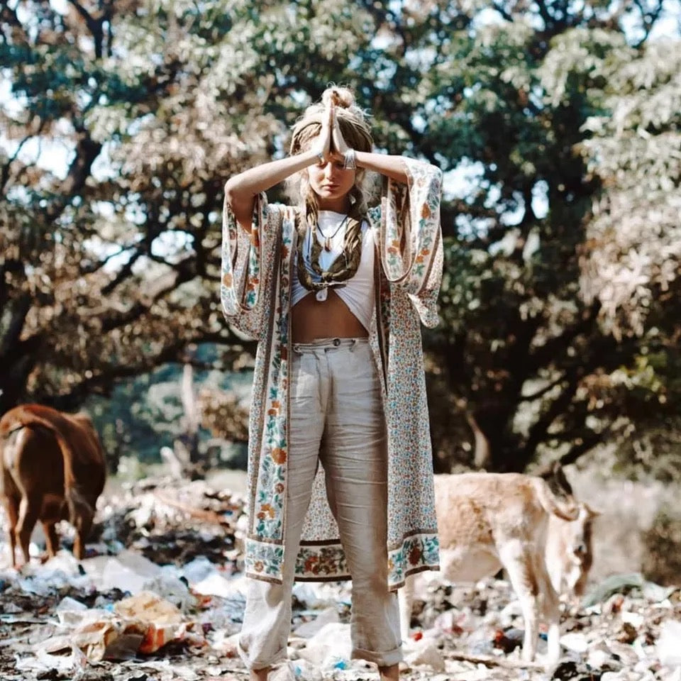 Floral Ditsy Print Bohemian Kimono - Wild Luxe Boutique