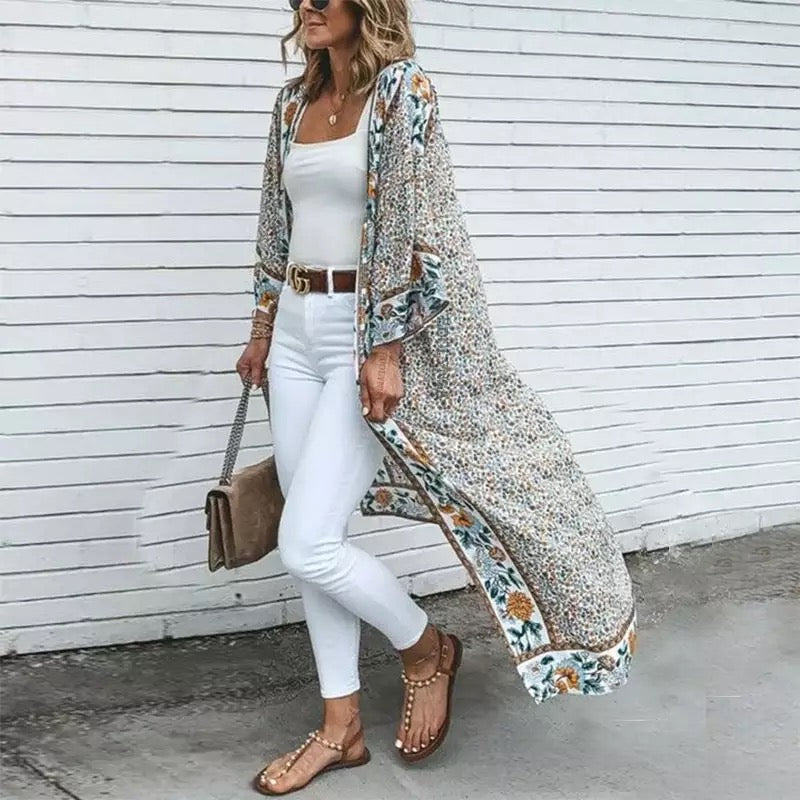Floral Ditsy Print Bohemian Kimono - Wild Luxe Boutique