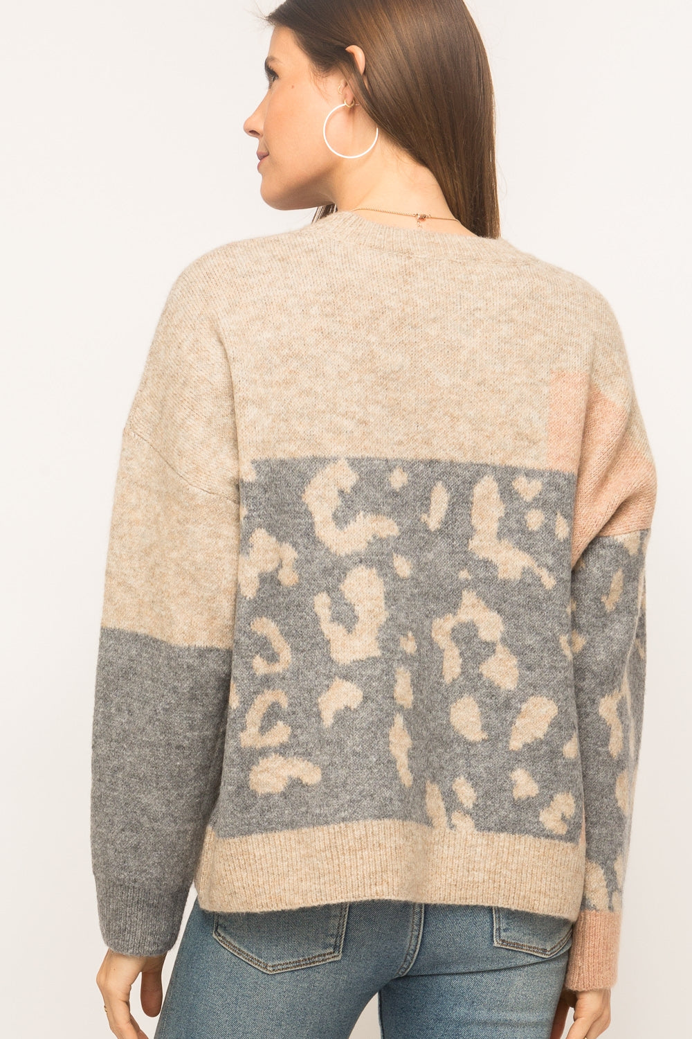 Leopard Patchwork Pullover - Wild Luxe Boutique