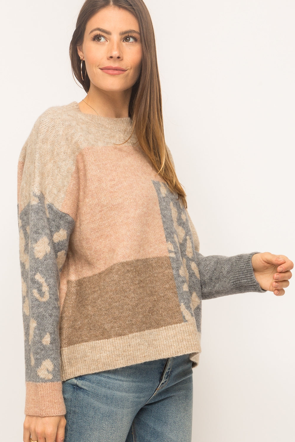 Leopard Patchwork Pullover - Wild Luxe Boutique