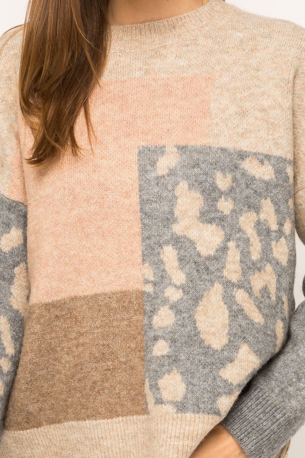 Leopard Patchwork Pullover - Wild Luxe Boutique