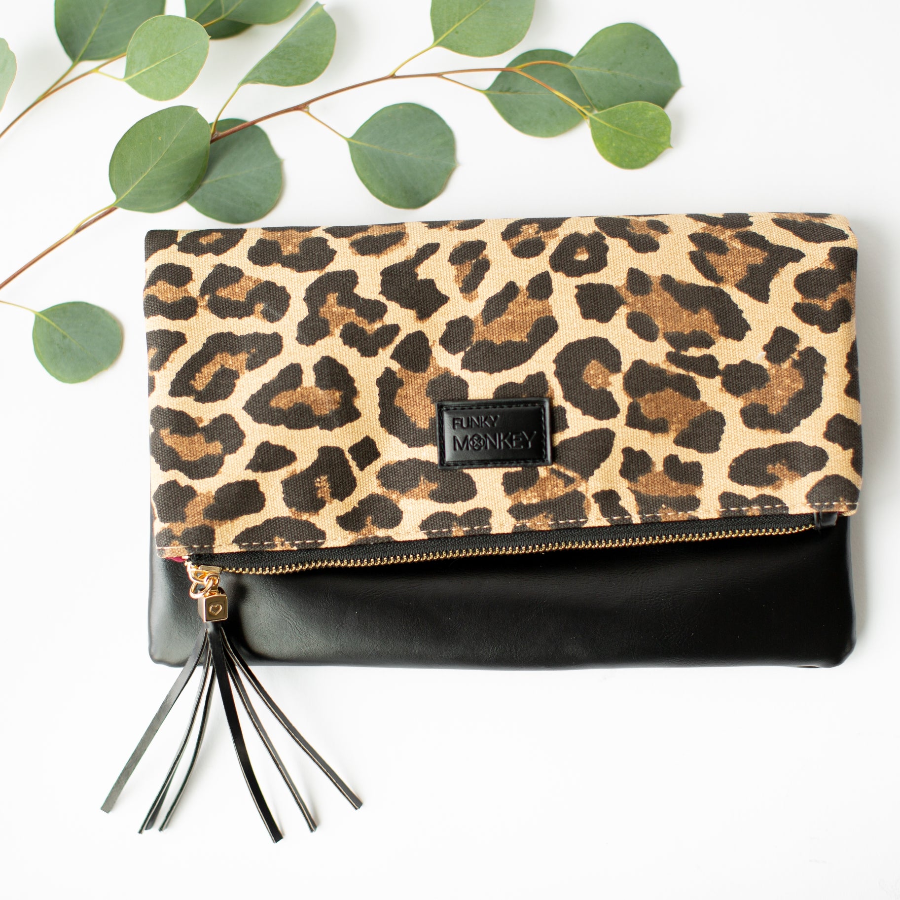 Fold Over Leopard Clutch - Wild Luxe Boutique
