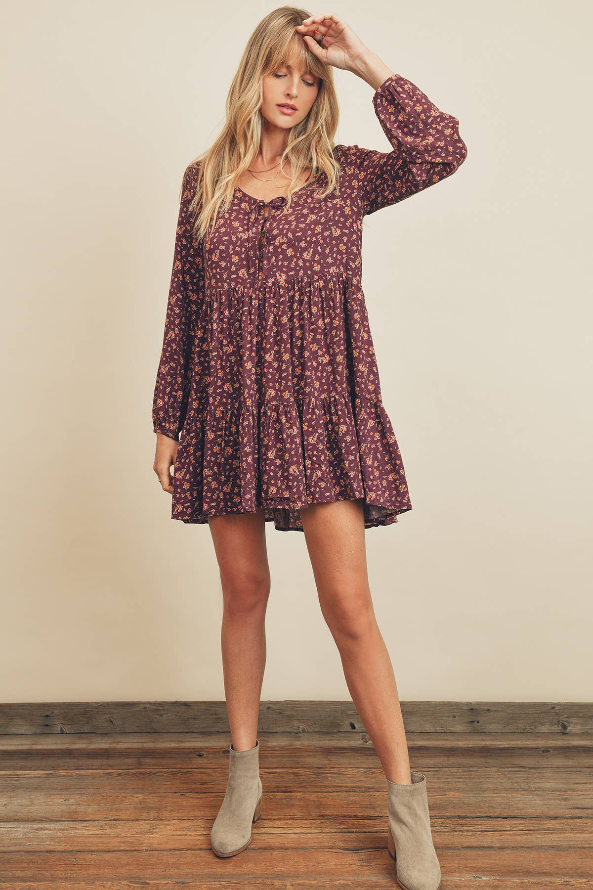 Fall Feeling Tiered Swing Dress