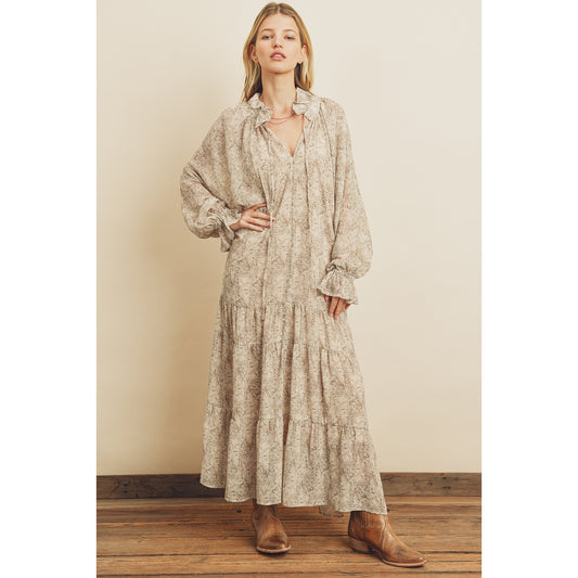 Ash Boho Chiffon Flowy Maxi Dress - Wild Luxe Boutique