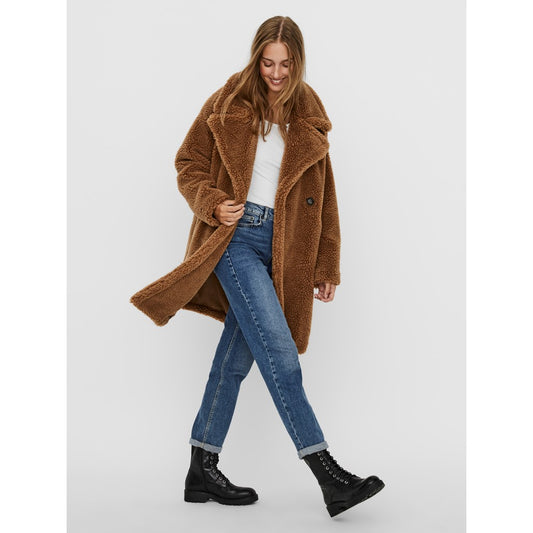 Vero Moda Tobacco Brown Teddy Coat - Wild Luxe Boutique