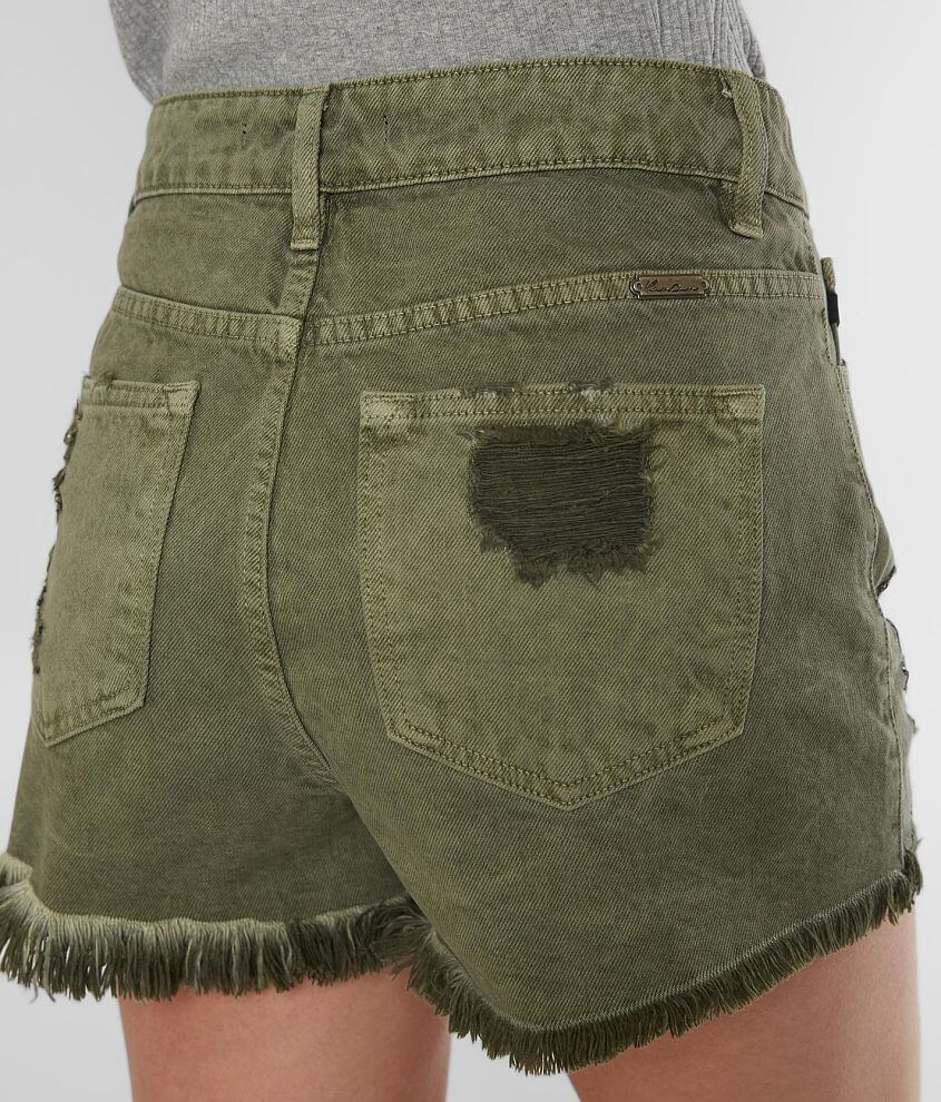 Avery Olive Denim Shorts - Wild Luxe Boutique