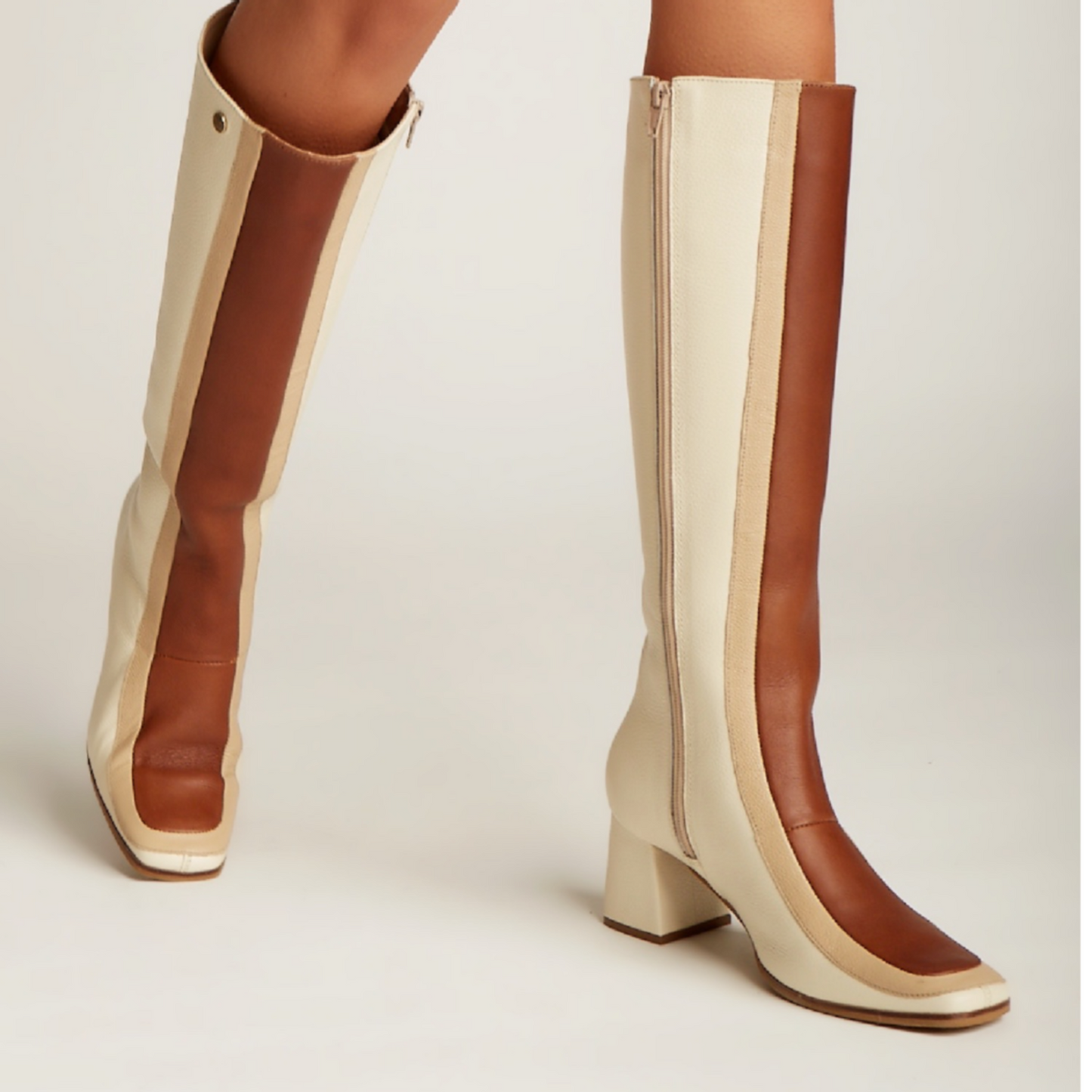 Bottes hautes en cuir Revival
