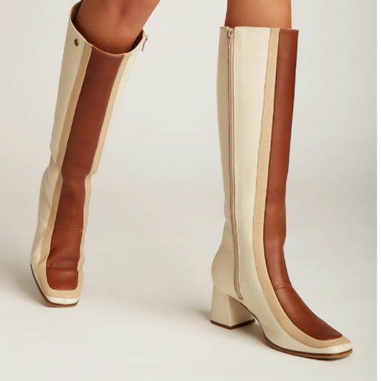 Bottes hautes en cuir Revival