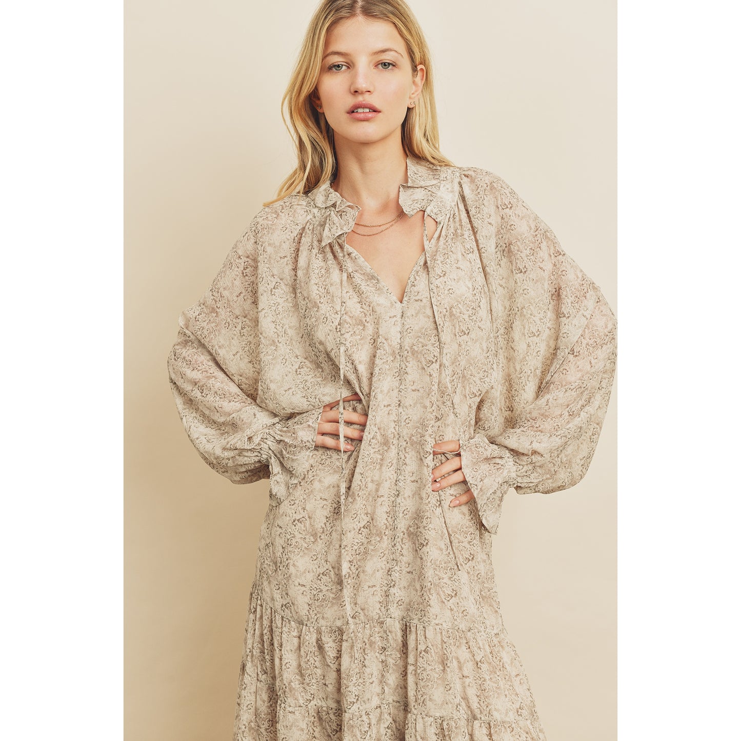 Ash Boho Chiffon Flowy Maxi Dress - Wild Luxe Boutique