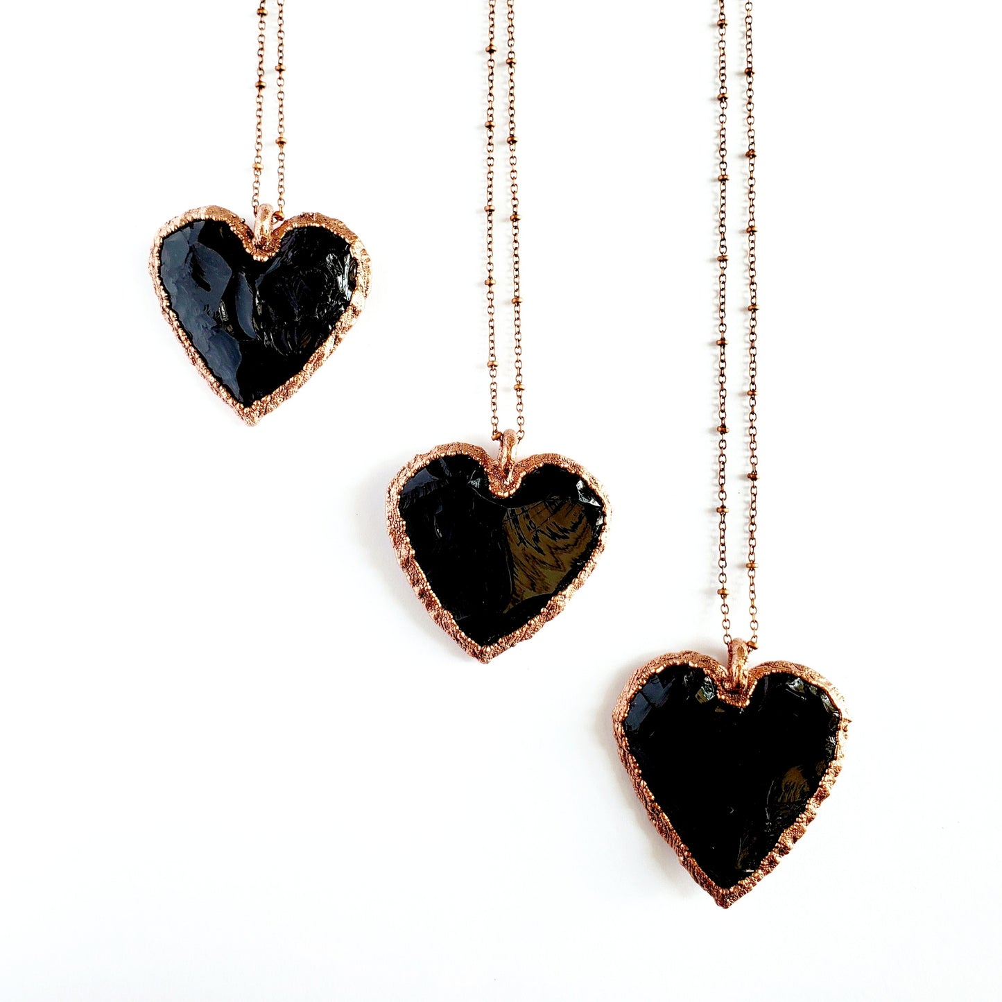 Knapped Obsidian Heart Necklace - Wild Luxe Boutique