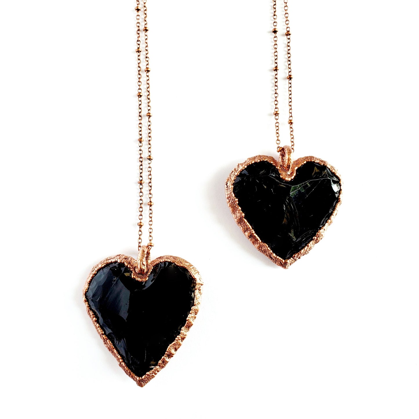 Knapped Obsidian Heart Necklace - Wild Luxe Boutique