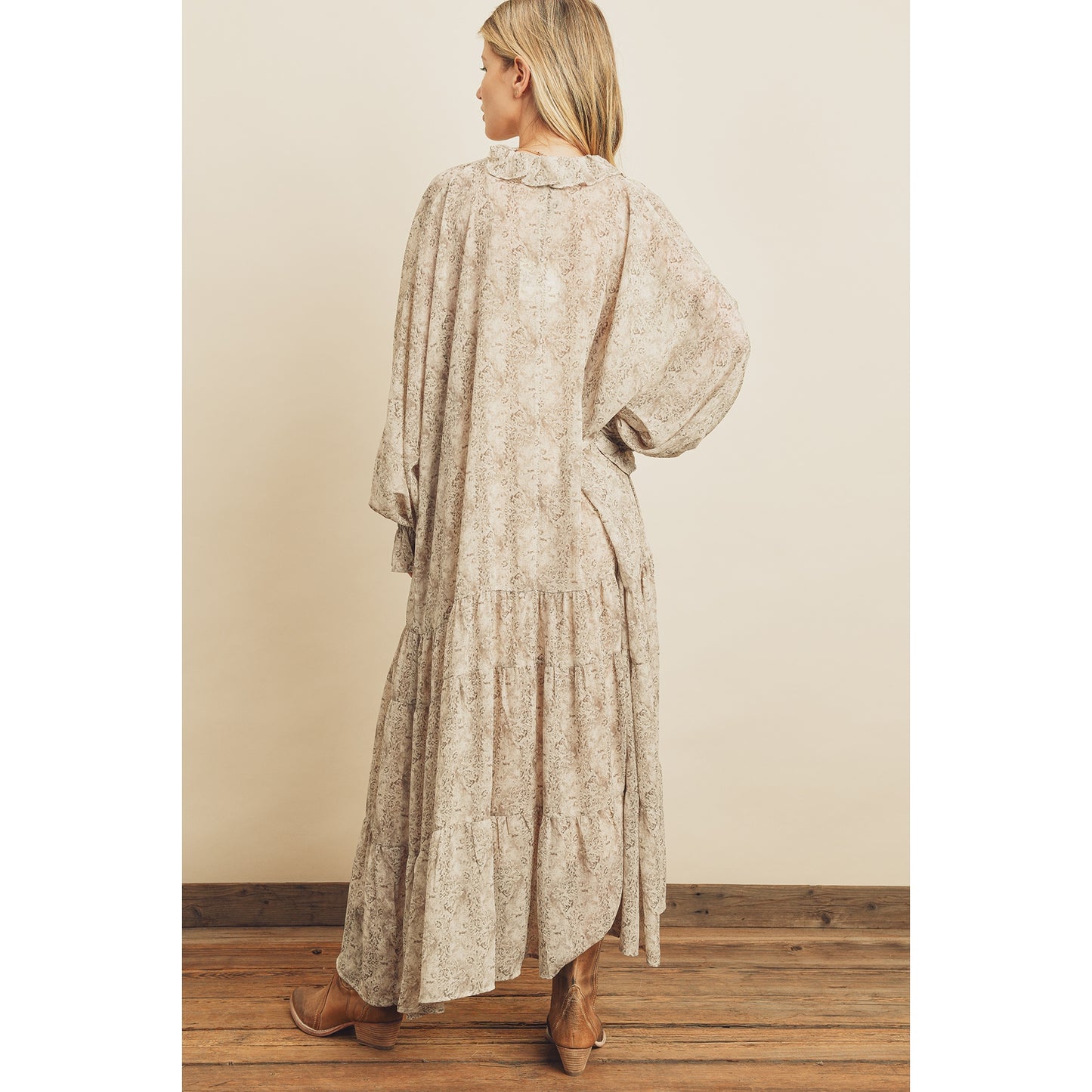 Ash Boho Chiffon Flowy Maxi Dress - Wild Luxe Boutique