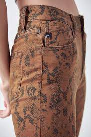 Lorelei Tan High Rise Snake Print Jeans
