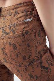 Lorelei Tan High Rise Snake Print Jeans