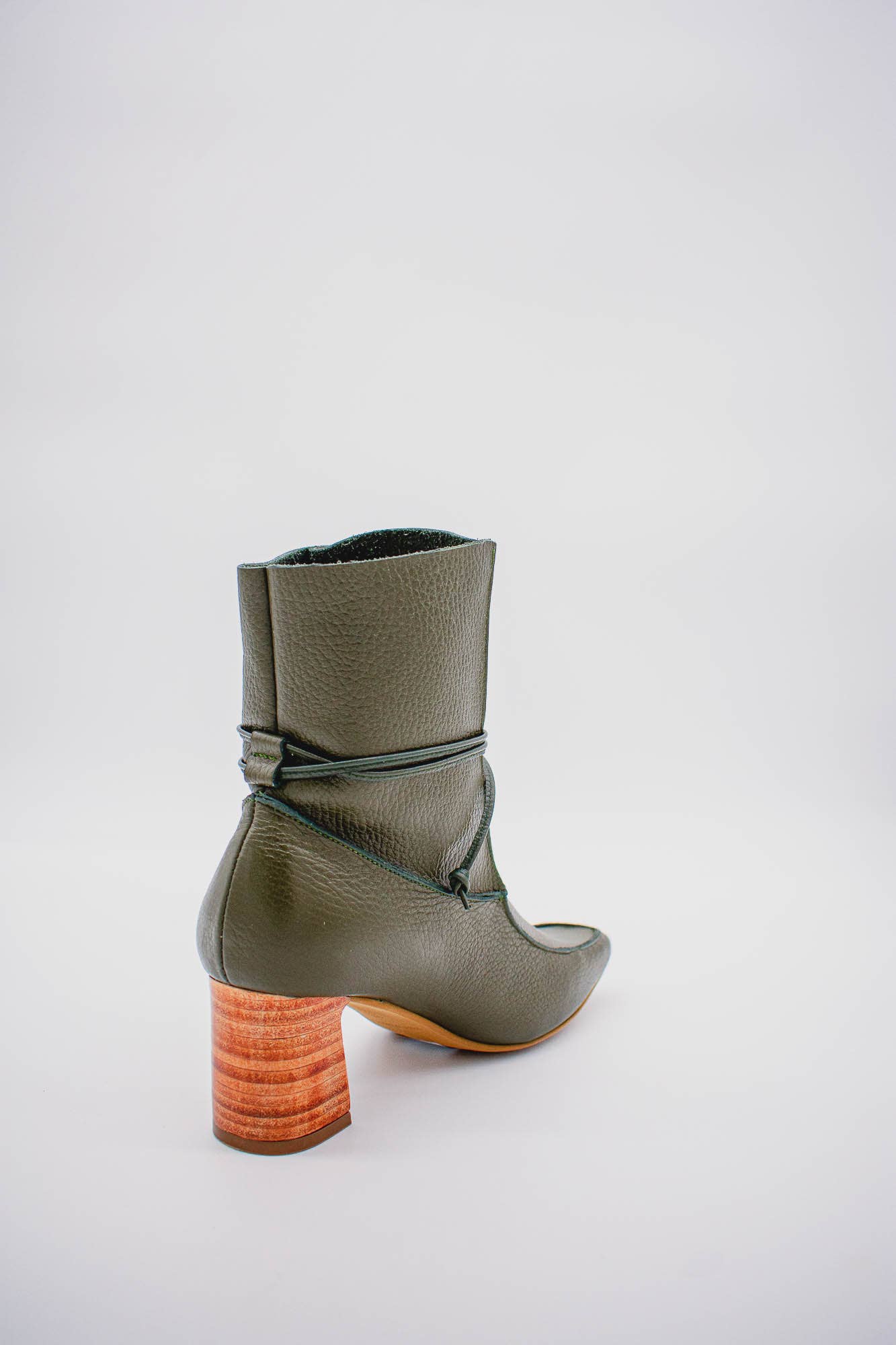 Awakening Olive Leather Ankle Boots