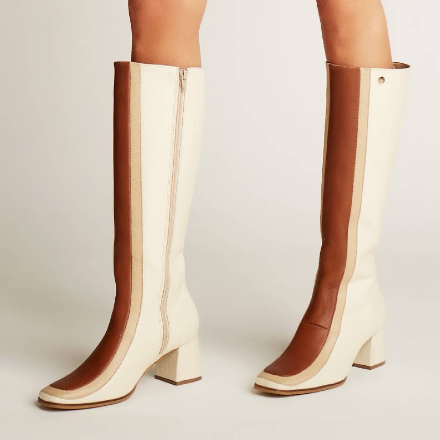 Bottes hautes en cuir Revival
